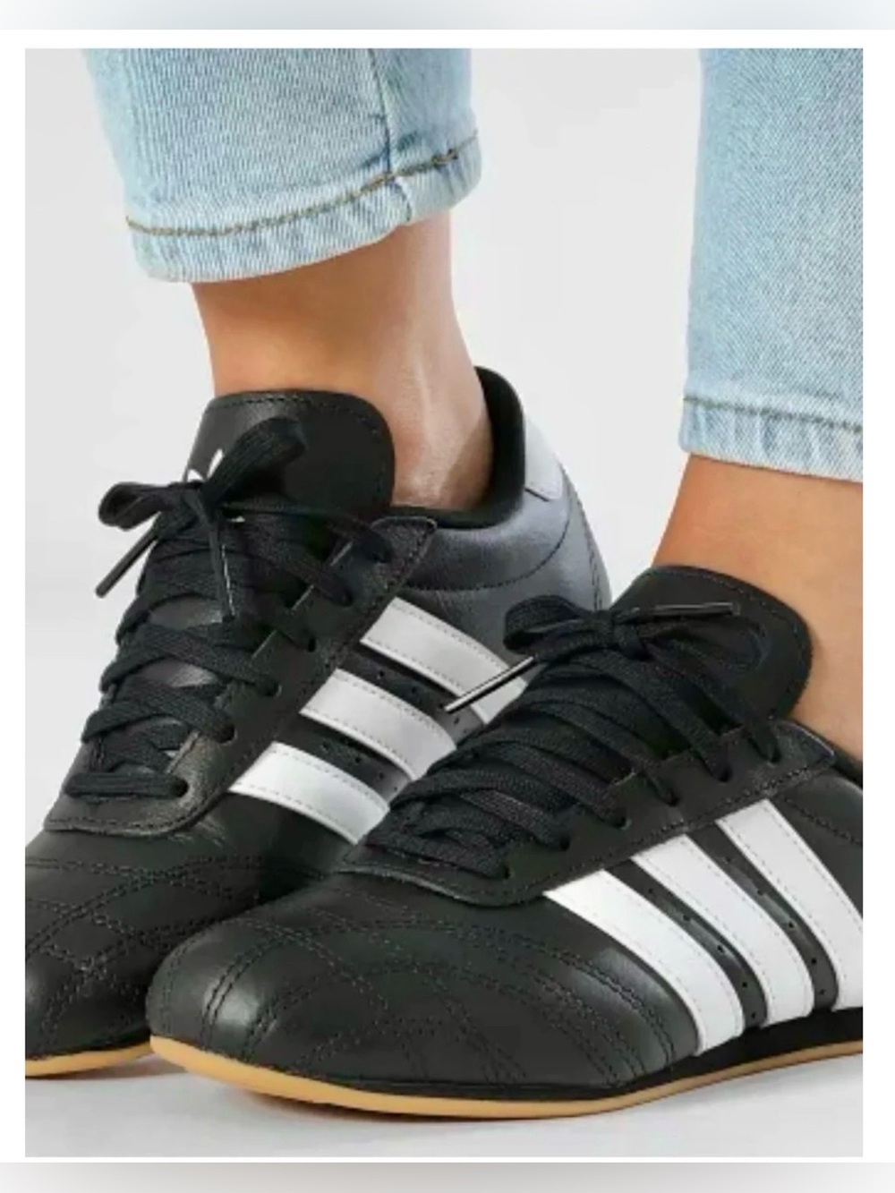 adidas Ladies Taekwodo Black & White Low-Profile Athletic Sneakers Sz 9 Like New